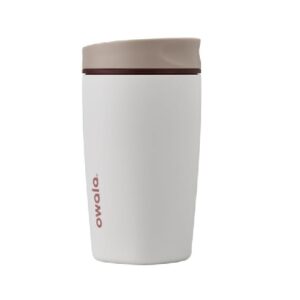 Owala SmoothSip Slider Insulated Stainless Steel Coffee Tumbler, Reusable Iced Coffee Cup, Hot Coffee Travel Mug, BPA Free 12 oz, Vanilla Bean